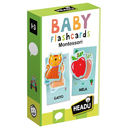 Headu IT21666 Baby Flashcards Montessori Lernspiel, Mehrfarbig, Large von Headu