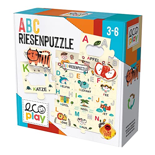 „ABC-Riesenpuzzle – Buchstaben und Wörter für jüngere Kinder!“: Lernspiel für Kinder im Alter von 3 bis 6 Jahren, deutsche Version (DE52637) von Headu