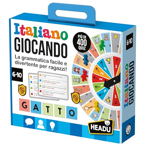 Headu Das große italienische Spiel leicht Grammatik einfach und lustig für Jungen It57021 Lernspiel für Kinder 6-10 Jahre, Made in Italy von Headu