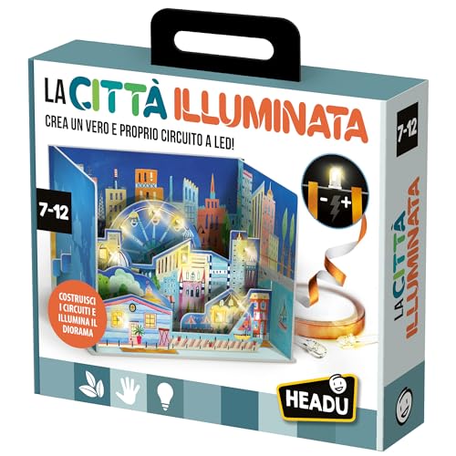 Headu Die beleuchtete Stadt Creo eine echte LED-Schaltung It57090, wissenschaftliches Spiel für Kinder von 8 bis 12 Jahren, hergestellt in Italien von Headu