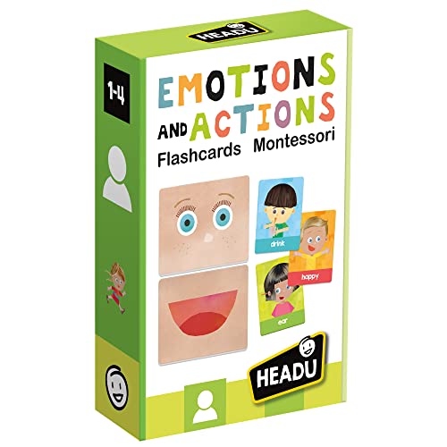 Headu EN24650 Emotionen und Aktionen Montessori Lernkarten, Mehrfarbig, Einheitsgröße von Headu