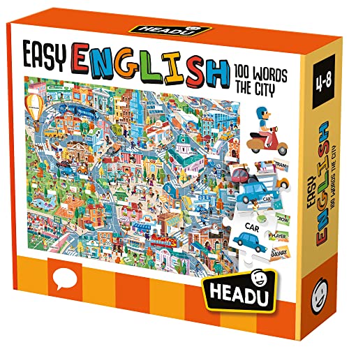 Headu Easy English 100 Words City Spielen und Lernen sofort mit Einer effektiven Methode It21000 Lernspiel für Kinder von 4-6 Jahren, hergestellt in Italien von Headu