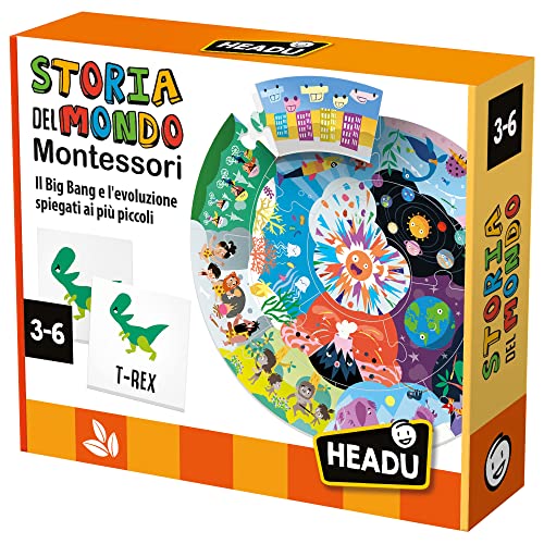 Headu Geschichte der Welt Montessori Der Urknall und die Entwicklung erklärt den Kleinen It27910 Lernspiel für Kinder von 3 bis 6 Jahren, hergestellt in Italien von Headu