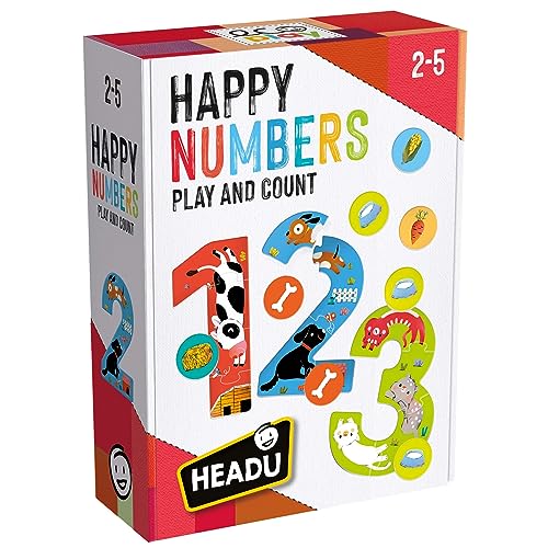Headu Happy Numbers Play and Count Mu55218 Lernspielzeug, umweltfreundlich, für Kinder von 2-5 Jahren, hergestellt in Italien von Headu