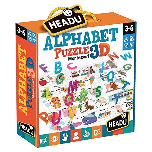 Headu IT20973 Montessori Alphabet 3D-Puzzle von Headu