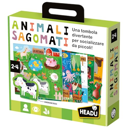 Headu IT21932 Geformte Tiere Animali Spiel, Mehrfarbig von Headu