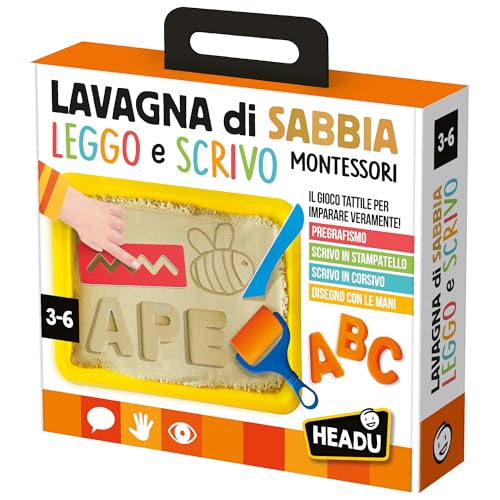 Headu IT22403 Leggo e Scrivo Montessori Lernspiel Sandtafel, Mehrfarbig, M Headu IT22403 Leggo e Scrivo Montessori Lernspiel Sandtafel, Mehrfarbig, M von Headu