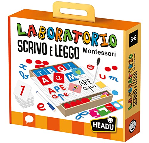 Headu IT29426 Montessori Scrivo & Leggo Labor Lernspiel, Mehrfarbig, M von Headu