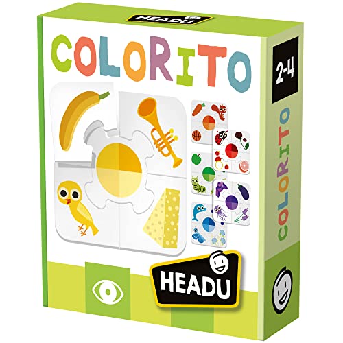 Headu Colorito Montessori Erkennen und Assoziieren der Farben Mu54938 Lernspiel für Kinder 2-4 Jahre, Made in Italy von Headu