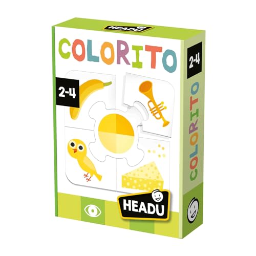 Headu Colorito Montessori Erkennen und Assoziieren der Farben Mu54938 Lernspiel für Kinder 2-4 Jahre, Made in Italy von Headu