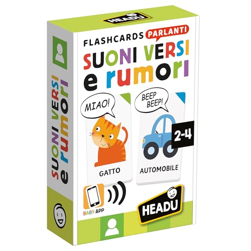 Headu - Flashcards sprechende Geräusche, Versi und Geräusche, 4 Spiele für die Kleinsten, EIN Lernspiel für Kinder von 2 bis 4 Jahren, hergestellt in Italien Headu - Flashcards sprechende Geräusche, Versi und Geräusche, 4 Spiele für die Kleinsten, EIN Lernspiel für Kinder von 2 bis 4 Jahren, hergestellt in Italien von Headu