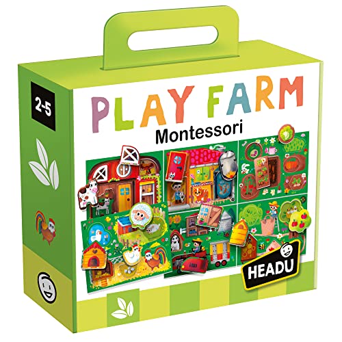 Headu Large Montessori Farm Spielzeug, Tiere, 6 Farm Maps, 40 Cards, Pappe, Indoor, 1+, Manuell, Keine Batterien erforderlich, Little Kid, Big Kid, 2.72 x 9.65 x 8.07 inches, 0.5 kg Headu Large Montessori Farm Spielzeug, Tiere, 6 Farm Maps, 40 Cards, Pappe, Indoor, 1+, Manuell, Keine Batterien erforderlich, Little Kid, Big Kid, 2.72 x 9.65 x 8.07 inches, 0.5 kg von Headu