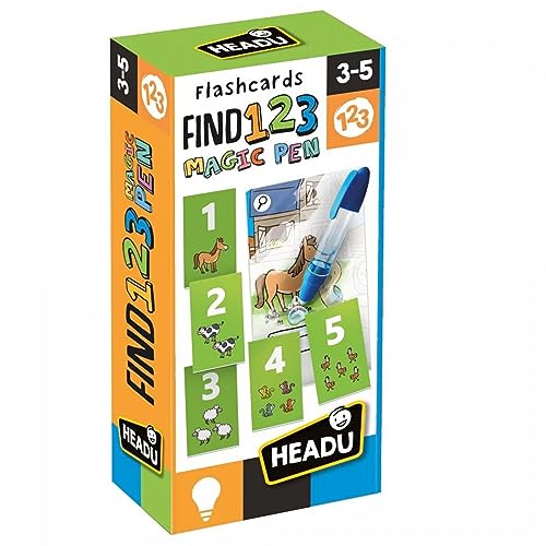 Headu MU27835 Flashcards Find 123 Magic Pen Kinderspiel zum Zählen Lernen. Lernspiel empfohlen für Jungen und Mädchen im Alter von 3 bis 5 Jahren von Headu
