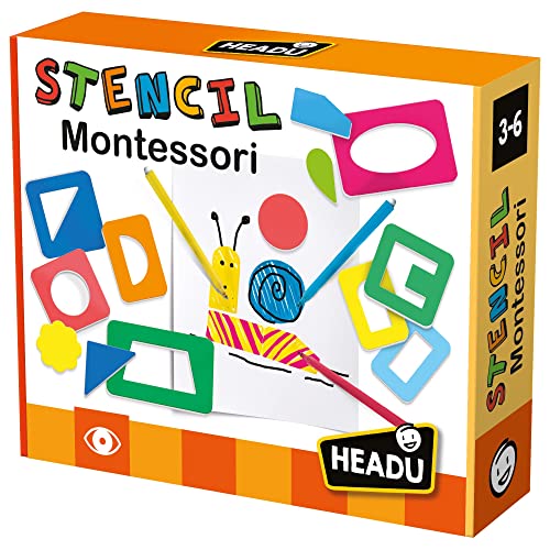 Headu MU29396 Montessori Schablone Lernspiel, Mehrfarbig, S von Headu