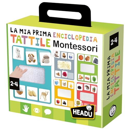 Headu Meine erste taktile Enzyklopädie Montessori Spielen und entdecken Sie mit den speziellen It53580 Pädagogisches Spiel für Kinder 2-4 Jahre, entworfen in Italien von Headu