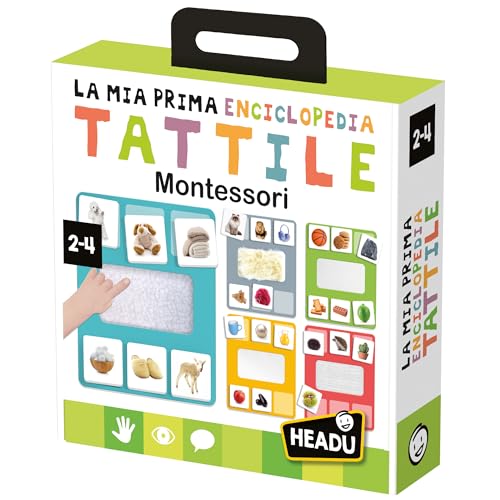 Headu Meine erste taktile Enzyklopädie Montessori Spielen und entdecken Sie mit den speziellen It53580 Pädagogisches Spiel für Kinder 2-4 Jahre, entworfen in Italien von Headu