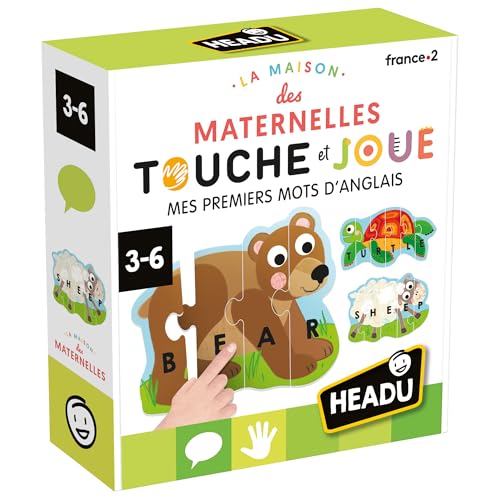 Headu - Meine ersten englischen Wörter – Lernen Sie Englisch beim Spielen. Lernspiel 3 4 5 6 Jahre, Spiele in Box für Kinder, Geschenk für Mädchen, Geschenk für Jungen, hergestellt in Italien von Headu