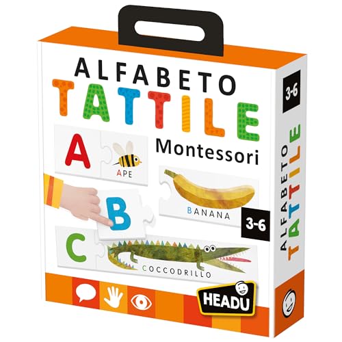 Headu - Montessori Alphabet, taktil, Mehrfarbig, IT20164 von Headu