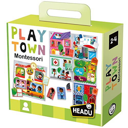 Headu MU23615 Baby Play Town Montessori Pädagogische Spiele, Mehrfarbig von Headu