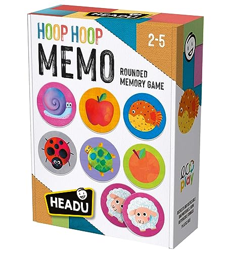 Headu Mu55171 Hoop Memo Rounded Memory Game Mu55171 Lernspiel umweltfreundlich für Kinder von 2-5 Jahren, hergestellt in Italien von Headu