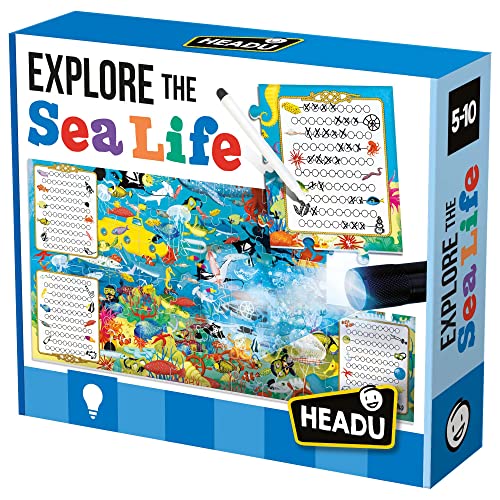 Headu IT22311 Entdecken Sie das Leben im Meer Animals Puzzle erkunden, Mehrfarbig von Headu