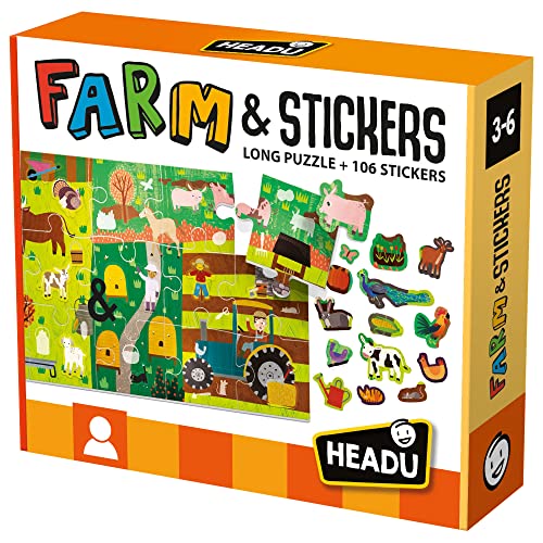 Headu - Puzzle + Stickers - The Farm (MU24926) von Headu