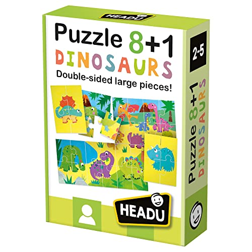Headu 1043734 Dinosaurs Puzzle 8+1, Mehrere von Headu