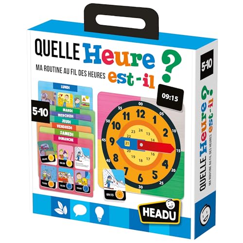 Headu - Wie Lange ist es – Meine Routine im Laufe der Stunden | Lernspiel 4 5 6 7 8 9 Jahre, Spiele in Box für Kinder, Geschenk für Mädchen, Geschenk für Jungen, hergestellt in Italien von Headu