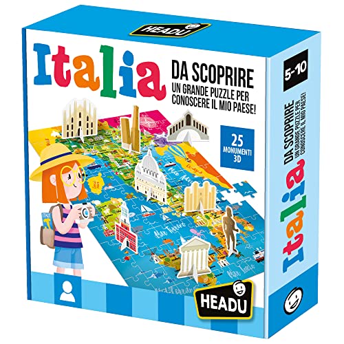 Headu IT23110 Italia da Scoprire Puzzle, Mehrfarbig von Headu