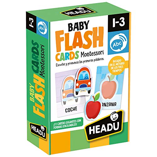 Naipes Heraclio Lieferant - Montessori Baby Flashcards Hören und spüren Sie Ihre ersten Worte zum Lernen, Grün (1043736) von Headu