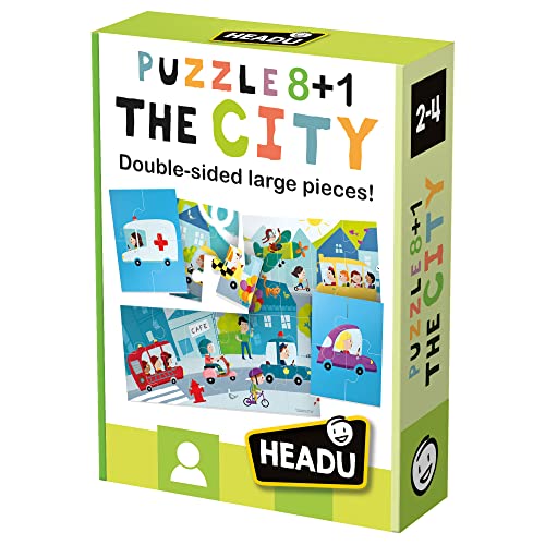 Headu IT20515 Puzzle 8+1 City, Mehrfarbig, 3 von Headu