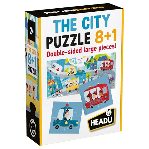 Headu IT20515 Puzzle 8+1 City, Mehrfarbig, 3 von Headu