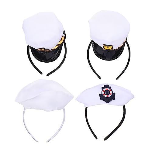 4Stücke Hut Sailor Hut Stirnbänder für Halloween Cosplay Hutzubehör Haarzubehör für Partys von Healeved