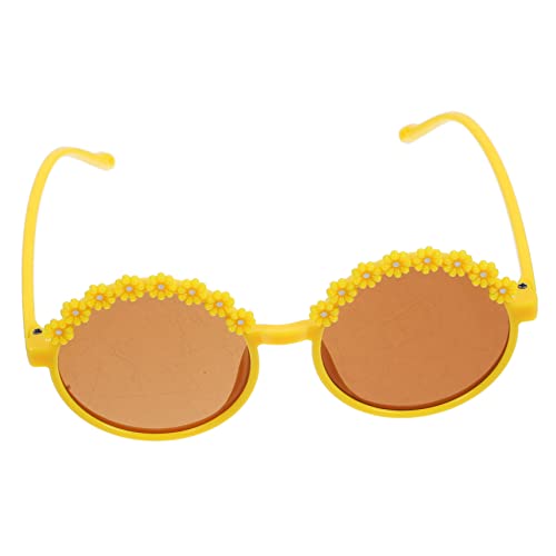 Healeved 1 Paar Kleine Gänseblümchen- Henne Gläser Blume Sonnenbrillen Für Mädchen Brillenstütze Geburtstagsfeier Lustige Brille Yellow von Healeved
