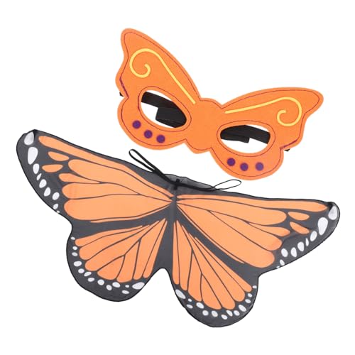 Healeved 1 Satz Bühnenleistung Kostüm Fee Schmetterling erste Mädchen Flügel Chiffon Orange Healeved 1 Satz Bühnenleistung Kostüm Fee Schmetterling erste Mädchen Flügel Chiffon Orange von Healeved