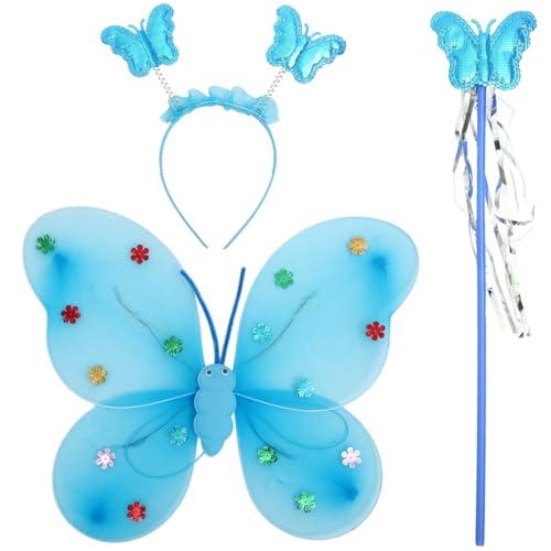 Healeved 1 Satz Butterfly Fairy Kostüm für Leuchtende Schmetterlingsflügel Kopfband Fee Zauberstab für Karneval Geburtstagsfeiern Cosplay Batterie Healeved 1 Satz Butterfly Fairy Kostüm für Leuchtende Schmetterlingsflügel Kopfband Fee Zauberstab für Karneval Geburtstagsfeiern Cosplay Batterie von Healeved