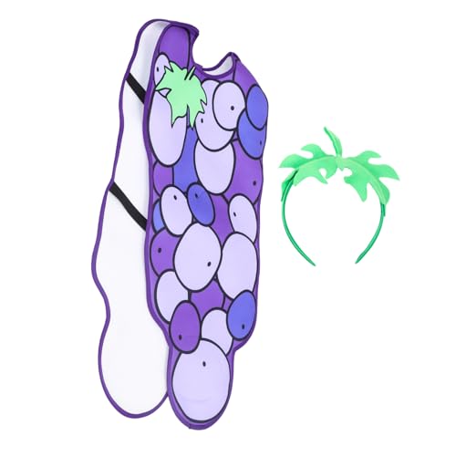 Healeved 1 Satz Cosplay-kleidung Für Hoch Halloween -kostüm Traubenkleidung Halloween-kostüm Für Obstkostüme Für Mädchen Traubenkostüm Violett Polyester (polyester) von Healeved