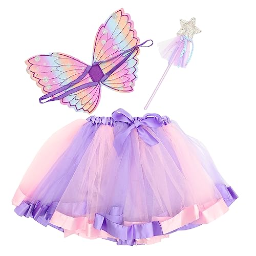 Healeved 1 Satz Dekorations-Outfits Cosplay Kostüme für Mädchen Flügel Zauberstäbe für Mädchen LED Märchenkostüm Halloween schöner Zauberstab Feenstab Tuch Violet Healeved 1 Satz Dekorations-Outfits Cosplay Kostüme für Mädchen Flügel Zauberstäbe für Mädchen LED Märchenkostüm Halloween schöner Zauberstab Feenstab Tuch Violet von Healeved