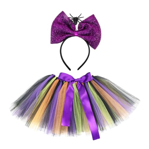 Healeved 1 Satz Halloween Kostüm Set für Mädchen Teiliges Set mit Spinnen Haarreif und Tutu Rock für Cosplay und Partys und Stylisch für Karneval und Halloween von Healeved
