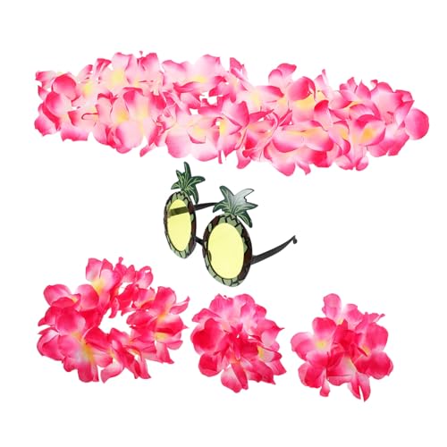 Healeved 1 Satz Hawaii-themenstütze Strand Tiki-party-dekorationen Ananasbrille Tropisch Sommer-luau Thema Geburtstag Blumenkronenkranz Partydekorationen Zubehör Tuch Healeved 1 Satz Hawaii-themenstütze Strand Tiki-party-dekorationen Ananasbrille Tropisch Sommer-luau Thema Geburtstag Blumenkronenkranz Partydekorationen Zubehör Tuch von Healeved
