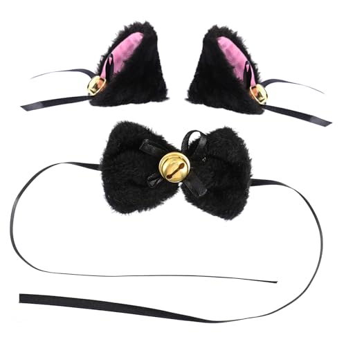 Healeved 1 Satz Katzenohren Haarspangen mit Glocken Plüsch Teiliges Zubehör für Partys Karneval Halloween Leichte Bequeme Haaraccessoires für Einen Auffälligen Look von Healeved