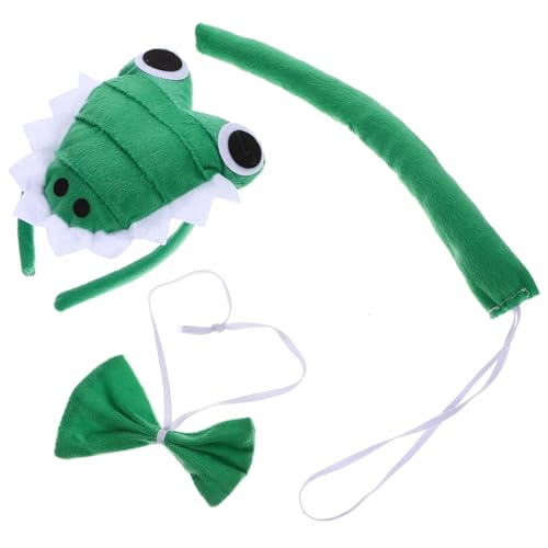 Healeved 1 Satz Krokodil-Anziehset Gator Kostüm Alligatorkostüm Kostüm Cosplay- enthalten tierhaarreifen tierkostüme tierisches Haarband Tier-Stirnband-Kostüm Plüsch Green von Healeved