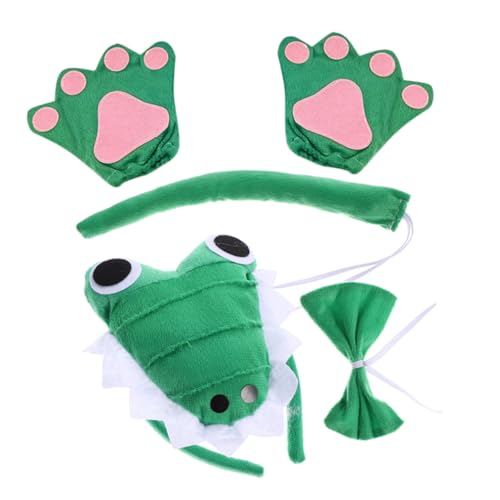 Healeved Alligator Stirnband Fliege Handschuhe Set Weichen Stoff Jungen Und Mädchen Halloween Cosplay von Healeved