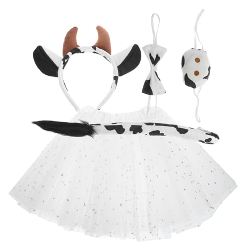 Healeved 1 Satz Kuhkleidungszubehör Set Kühe Beängstigend Halloween Kuhkostüm Für Cosplay Kuhkostüm Mädchen Stirnband Und Fliege Mit Kuhohren Kuhohren, Stirnband Und Plastik von Healeved