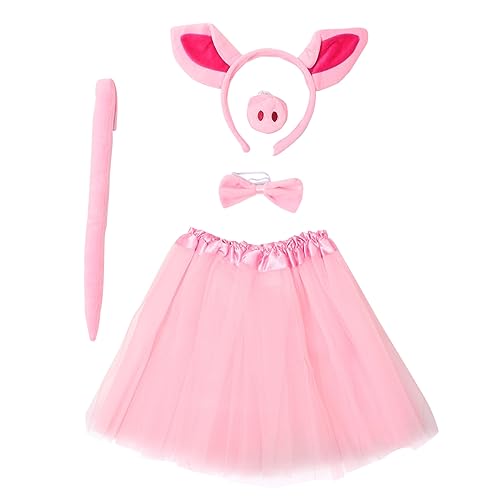 Healeved 1 Satz Schwein Kostüm Set für Tutu Rock Tier Cosplay Zubehör Schweineohren Nase Fliege Schweinetail für Karneval Halloween Aufführungen Atmungsaktiv Healeved 1 Satz Schwein Kostüm Set für Tutu Rock Tier Cosplay Zubehör Schweineohren Nase Fliege Schweinetail für Karneval Halloween Aufführungen Atmungsaktiv von Healeved