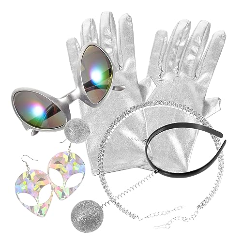 Healeved 1 Satz Teiliges mit Stirnband Sonnenbrille Ohrringen Halskette Handschuhen für Cosplay Halloween Kostümfeiern Wiederverwendbar Healeved 1 Satz Teiliges mit Stirnband Sonnenbrille Ohrringen Halskette Handschuhen für Cosplay Halloween Kostümfeiern Wiederverwendbar von Healeved