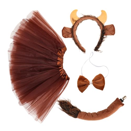 Healeved 1 Satz Tier Cosplay Kostümset mit Plüsch Haarreif und Tüllrock für Mädchen Dekoratives Kuh Horn Accessoire für Tier Mottopartys Halloween und Bühnenaufführungen Healeved 1 Satz Tier Cosplay Kostümset mit Plüsch Haarreif und Tüllrock für Mädchen Dekoratives Kuh Horn Accessoire für Tier Mottopartys Halloween und Bühnenaufführungen von Healeved