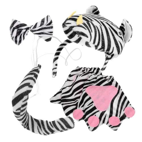Healeved 1 Satz Zebra Kostüm Zubehör Set Realistischer Tierkopfband Fliege und Handschuhe für Halloween Cosplay und Bühnenaufführungen für Kostümpartys und Tierkostüme für Erwachsene Healeved 1 Satz Zebra Kostüm Zubehör Set Realistischer Tierkopfband Fliege und Handschuhe für Halloween Cosplay und Bühnenaufführungen für Kostümpartys und Tierkostüme für Erwachsene von Healeved