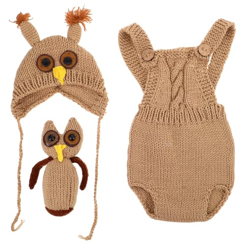 Healeved 1 Set Baby-Fotografie-Outfit: Gestrickte Eulenkostümmütze für Neugeborene – Niedliche Tiermotiv-Foto-Requisite für Neugeborene, Jungen und Mädchen Healeved 1 Set Baby-Fotografie-Outfit: Gestrickte Eulenkostümmütze für Neugeborene – Niedliche Tiermotiv-Foto-Requisite für Neugeborene, Jungen und Mädchen von Healeved