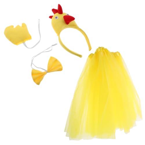 Healeved 1 Set Entzückendes Hühnchenkostüm -set Für Kleine Mädchen Wie Tutu -rock -stirnband Und Ideal Für Cosplay- Und Dress -up -partys von Healeved